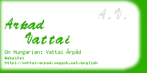 arpad vattai business card