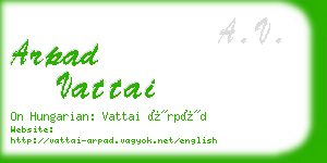 arpad vattai business card